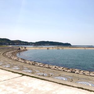 多賀の浜海水浴場の人口ビーチ