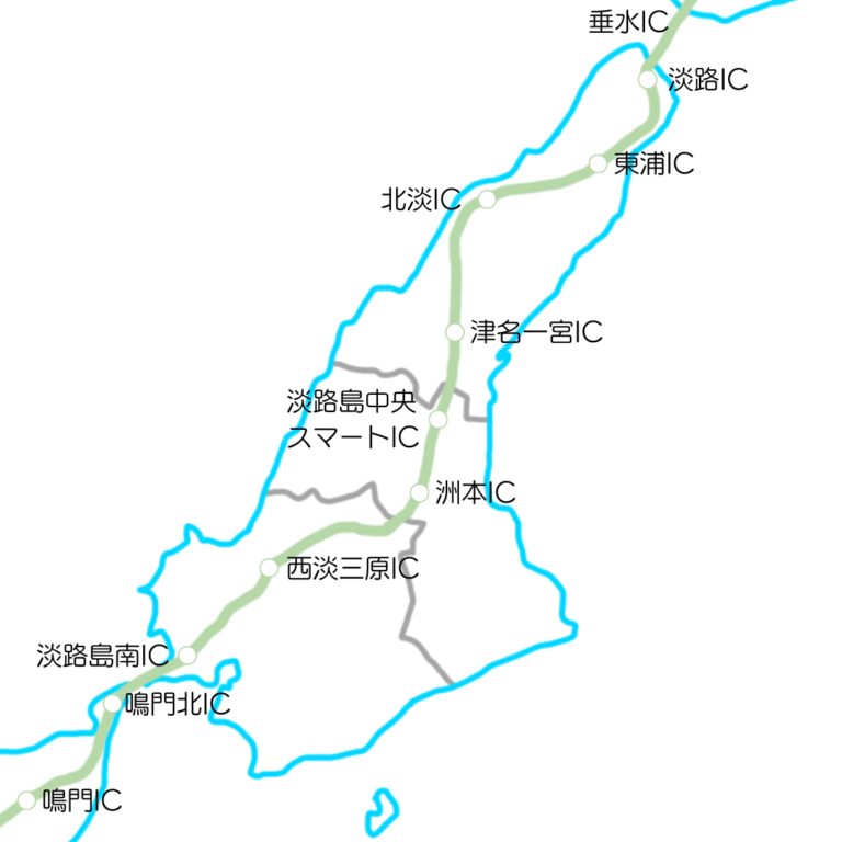 淡路島へのアクセス 高速ICマップ